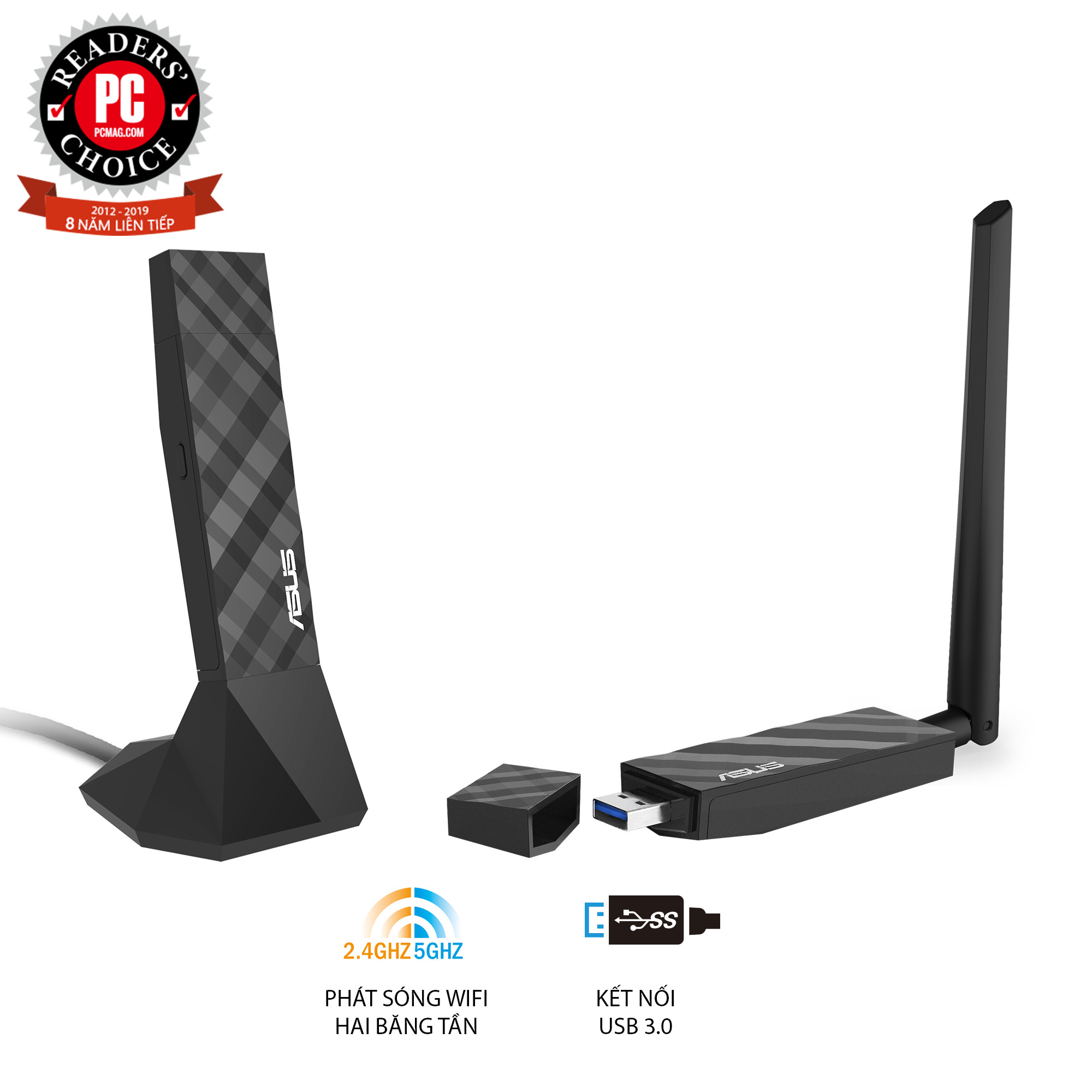 USB Wi-Fi Asus AC56 USB 3.0 Băng Tần Kép Wireless AC1300 - Hàng Chính Hãng