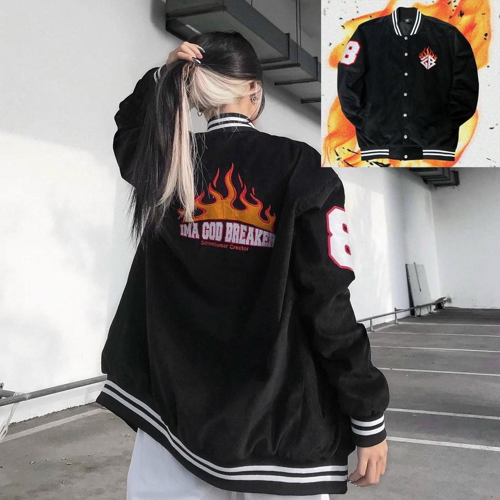 Áo khoác dù Bomber Jacket 2 Lớp SỐ 8 Unisex Nam Nữ