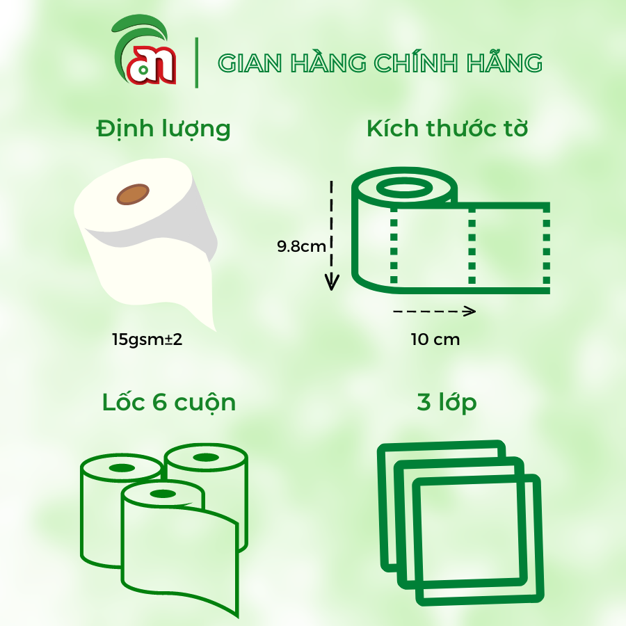 Giấy vệ sinh cuộn nhỏ có lõi PONYO 3 lớp cao cấp, siêu dày và mịn 06 cuộn/lốc - Thiên An Nam paper