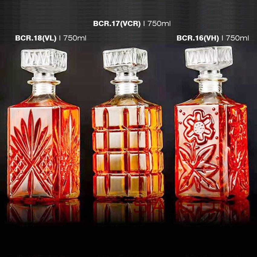 Bình Thủy Tinh Ngâm Ruou Vuông 750ml Sang Trọng