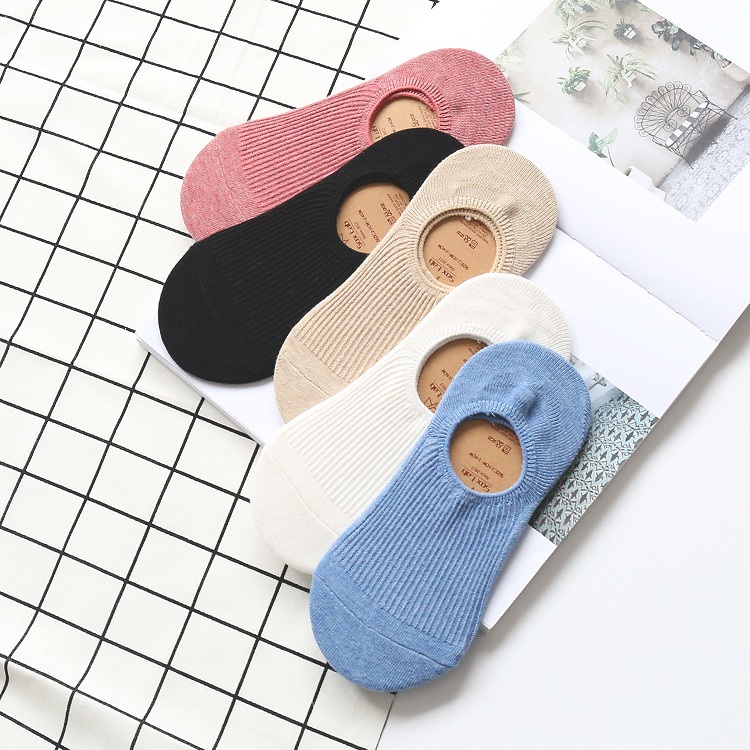 Bộ 5 đôi tất bàn chân nữ Sox Lab Co dãn 4 chiều Size , có đệm silicon ở gót chống tuột