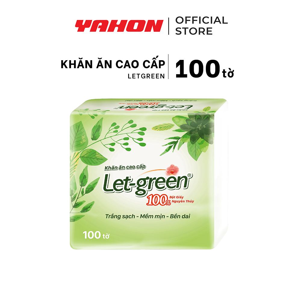 Combo 12 Bao Khăn ăn cao cấp 33*33cm Let-green, 100 Tờ/Bao