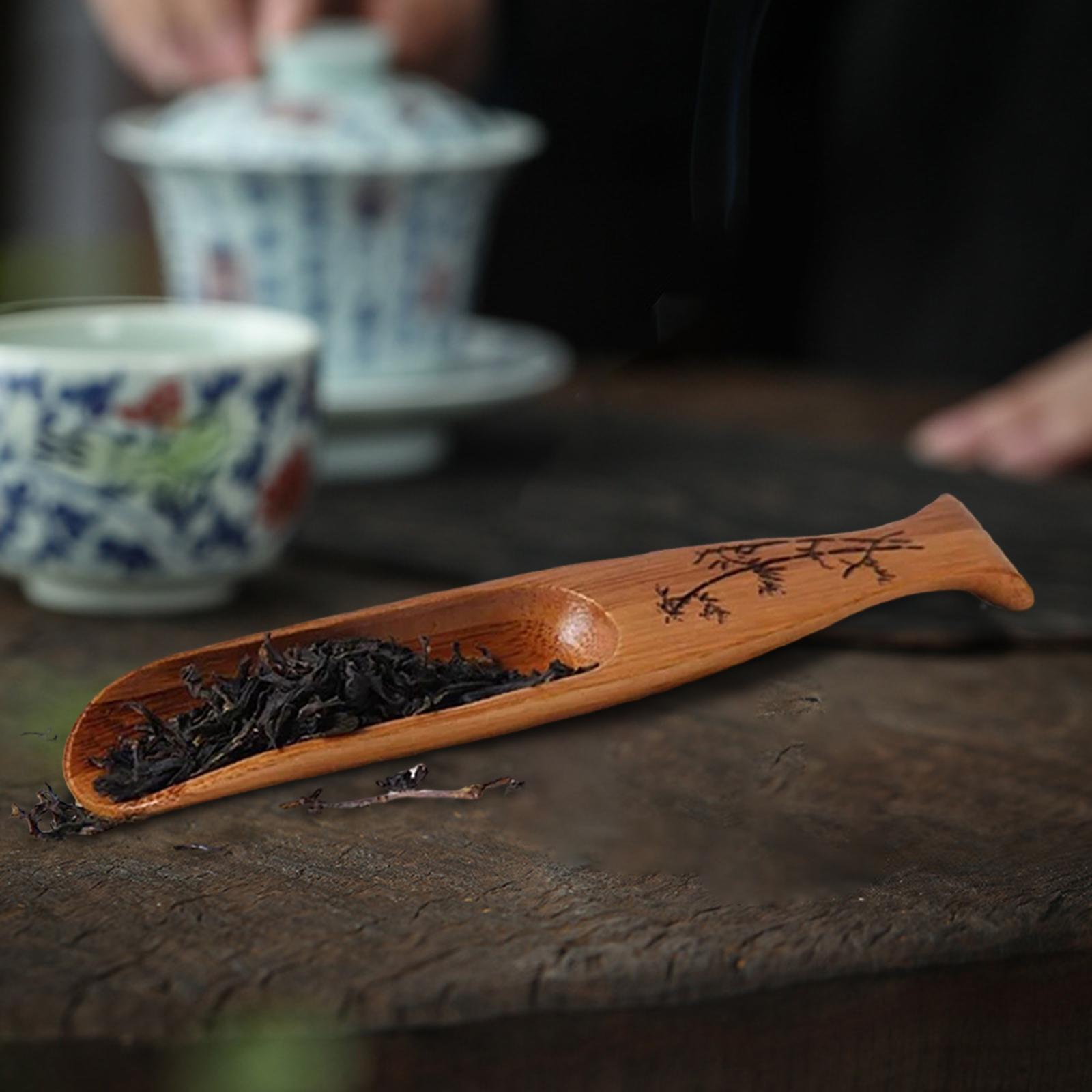 Small Tea scooper Chinese Kung Fu Tea Measure Spoon Wood for Seasoning Office