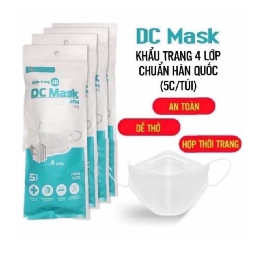 Set 10 Khẩu Trang DC Mask, 4 Lớp, Lọc Bụi, Kháng Khuẩn, An Toàn, Ôm Sát Mặt, Phong Cách Hàn Quốc TakyHome 7090