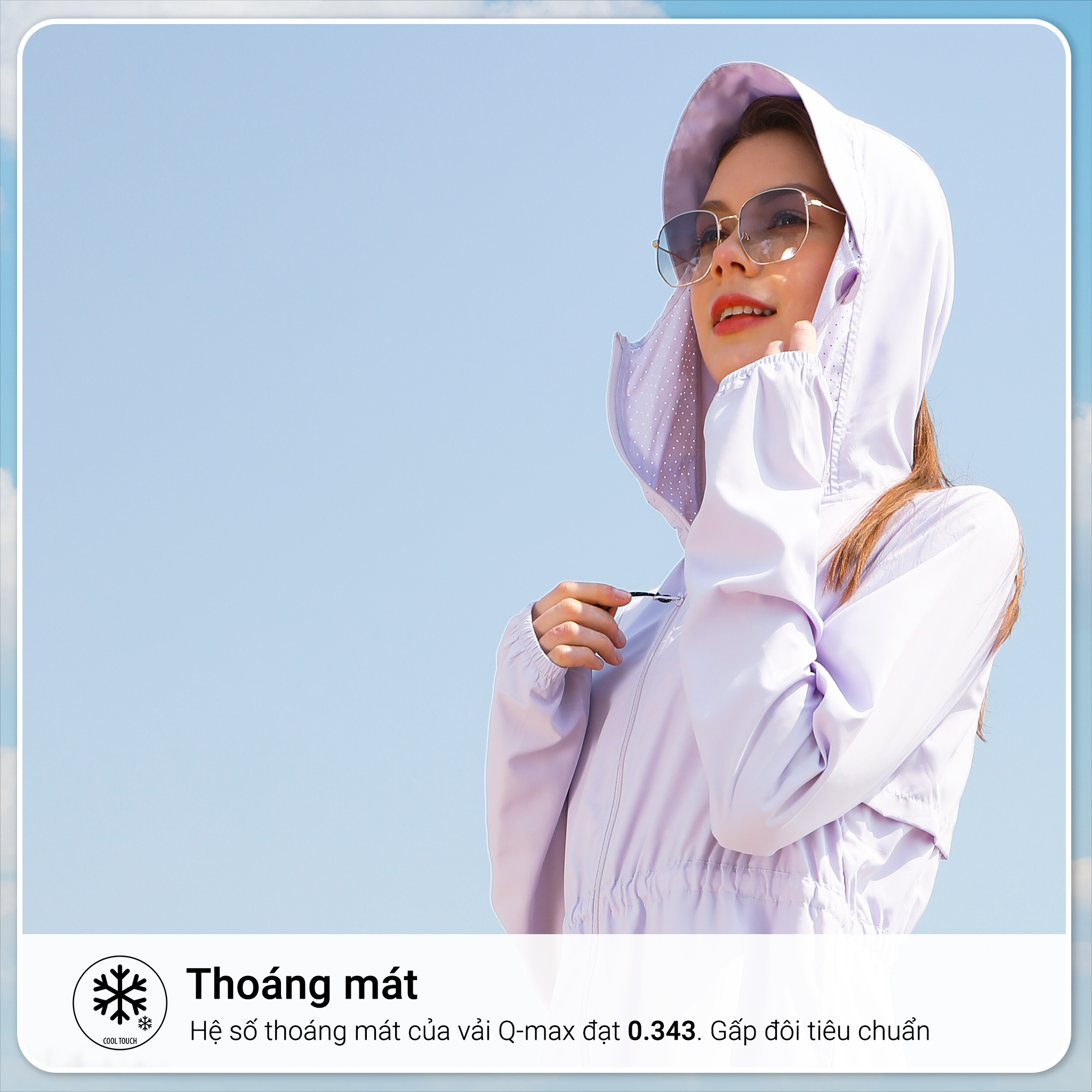 Áo Khoác Chống Nắng Toàn Thân UV100 Suptex-Cool AL23103 thoáng khí, siêu mỏng nhẹ