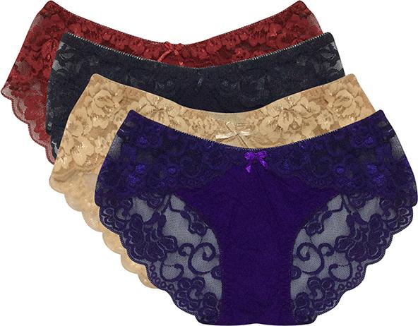 Combo 4 Quần Lót Nữ Thun Lạnh Ren Mông Zuen THQ112 - Nhiều Màu