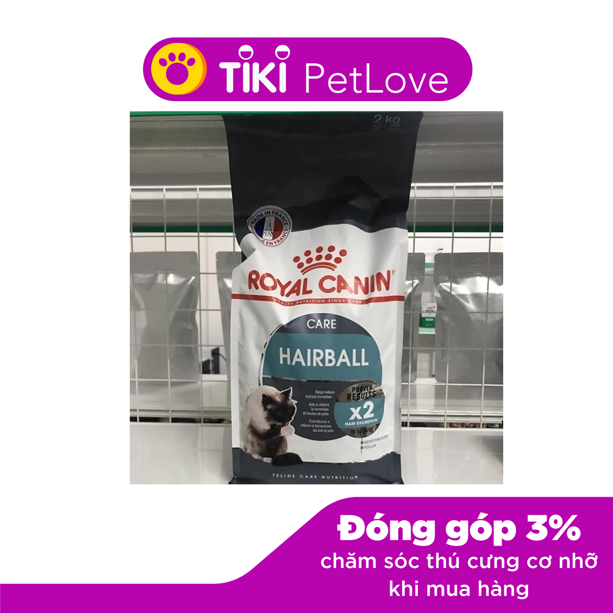 Thức ăn hạt khô cho mèo trị búi lông  - Royal Cannin Hairball Care 2kg và 400g