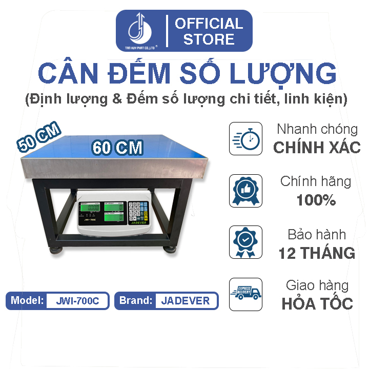 Cân Đếm Số Lượng JWI-700C - Mặt Bàn Cân 500x600MM