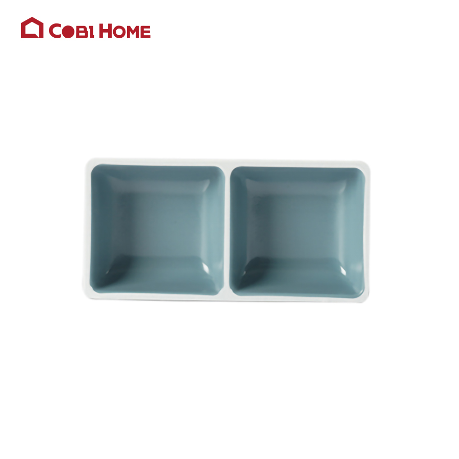 Chén chấm vuông bằng melamine màu xanh