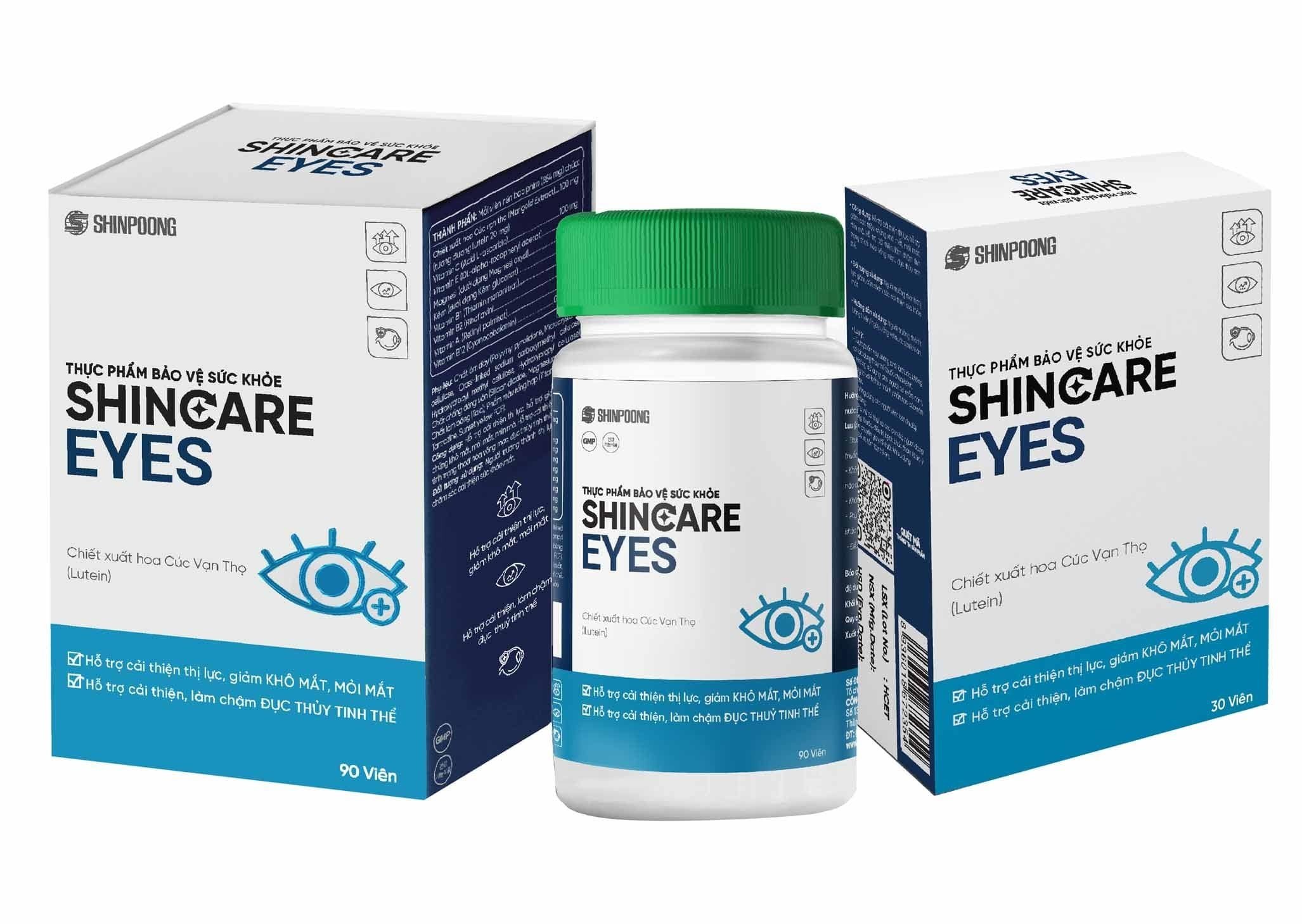 Viên Uống SHINCARE EYES - Hỗ trợ cải thiện thị lực. Hỗ trợ giảm các triệu chứng khô mắt, mỏi mắt, nhìn mờ - Hộp 30 viên.