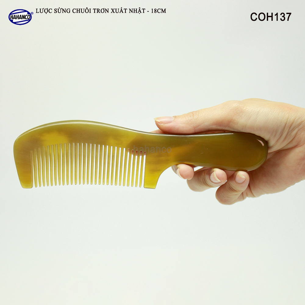 Lược sừng xuất Nhật (Size: L - 18cm) COH137 - Lược chuôi trơn tru đơn giản tiện ích - Chăm sóc tóc