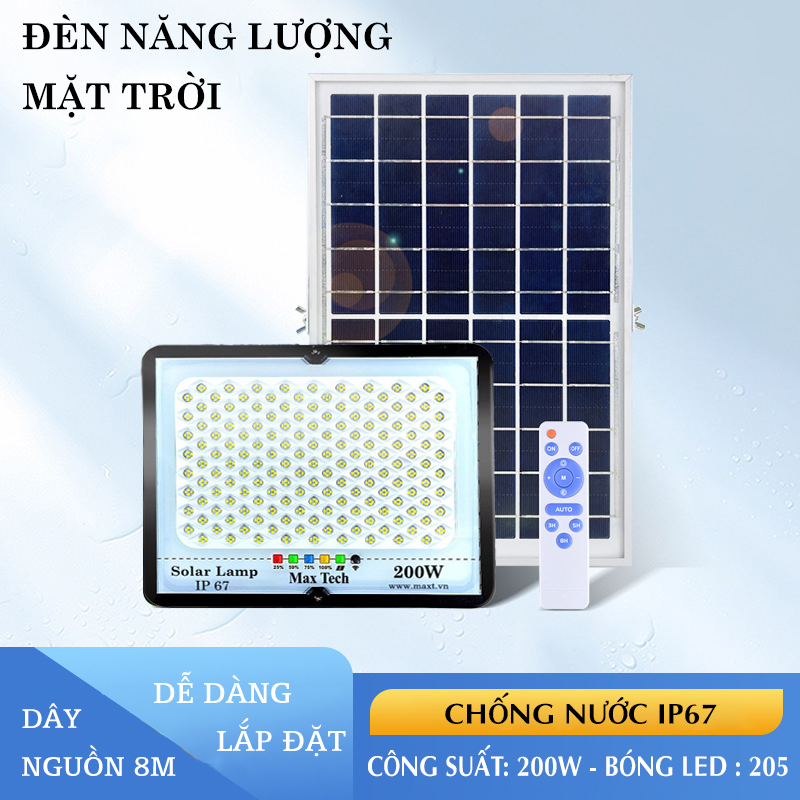 Đèn năng lượng mặt trời  MAXTECH bóng to 150w, 200w, 250w, 300w- Tiết kiệm điện, chống nước IP - D1370