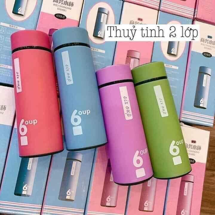Bình nước thủy tinh 2 lớp giữ nhiệt chống nóng dung tích 450ml DrbStore