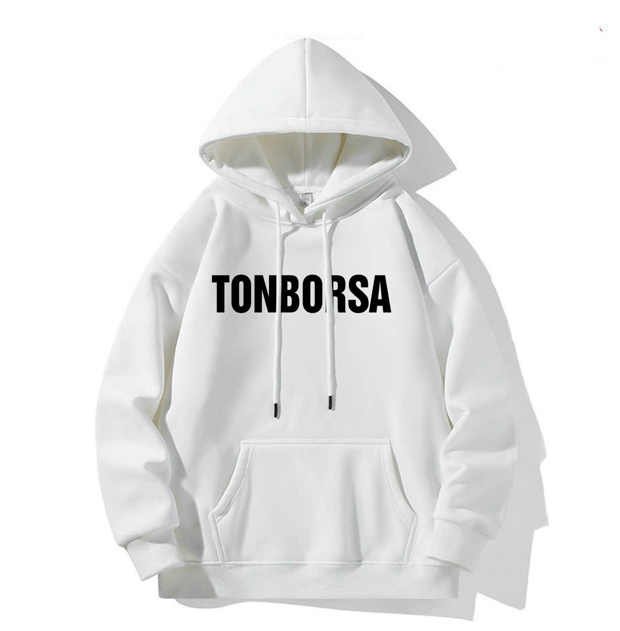 Áo Hoodie Nỉ Dệt Form Rộng In Chữ Tonborsa Nổi Siêu Đẹp Nón Trùm Đầu To Dây Kéo Tiện Đẹp Chất Vải Dày Dặn Hàng Hot Trend