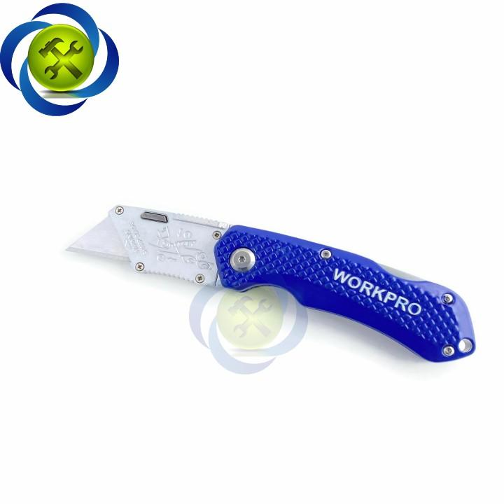 Dao rọc cáp Workpro W011018 loại xếp gấp lại cán xanh