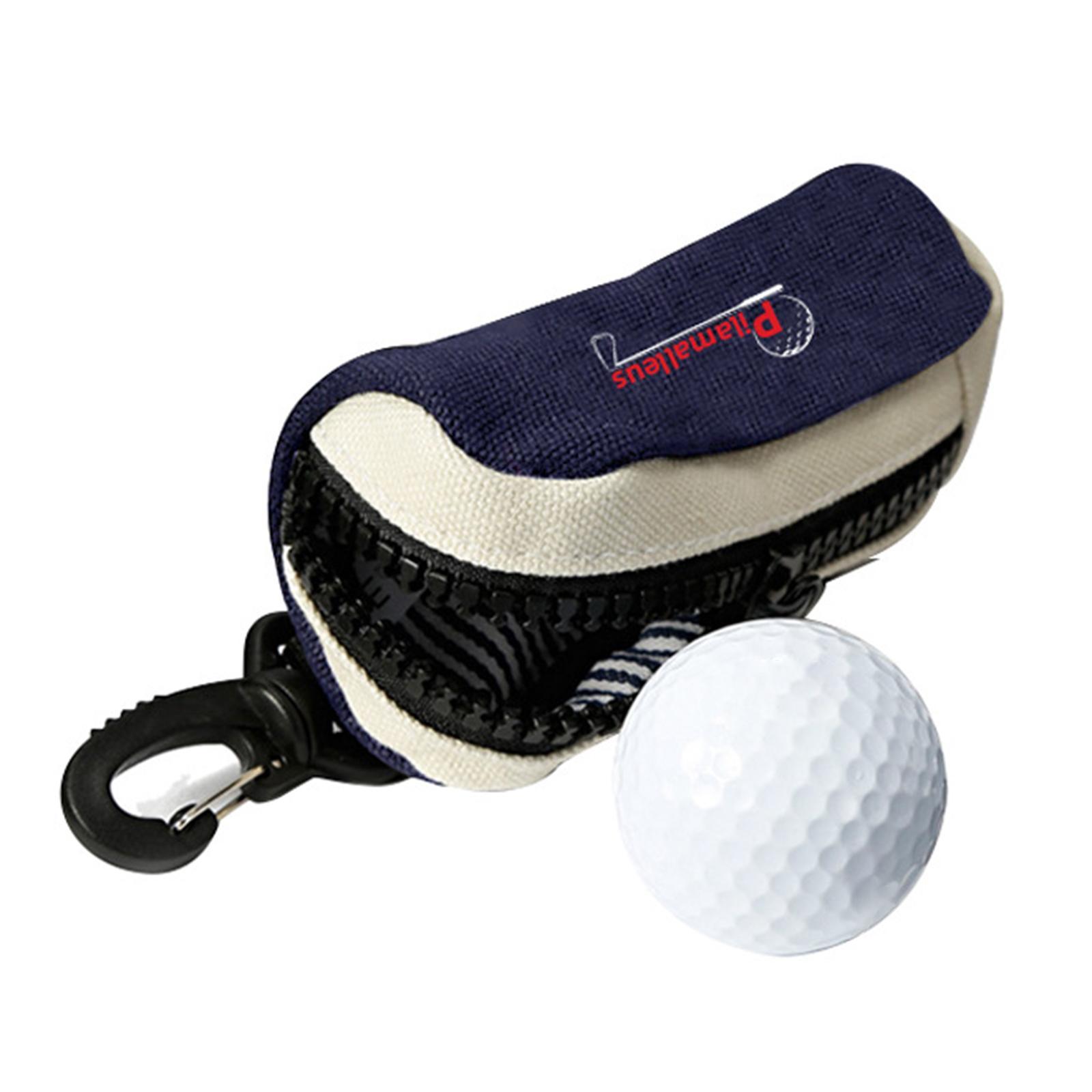 2x Professional Golf Ball Bag Pouch with Zipper Accessories Outdoor  Pocket Carrying Organizer