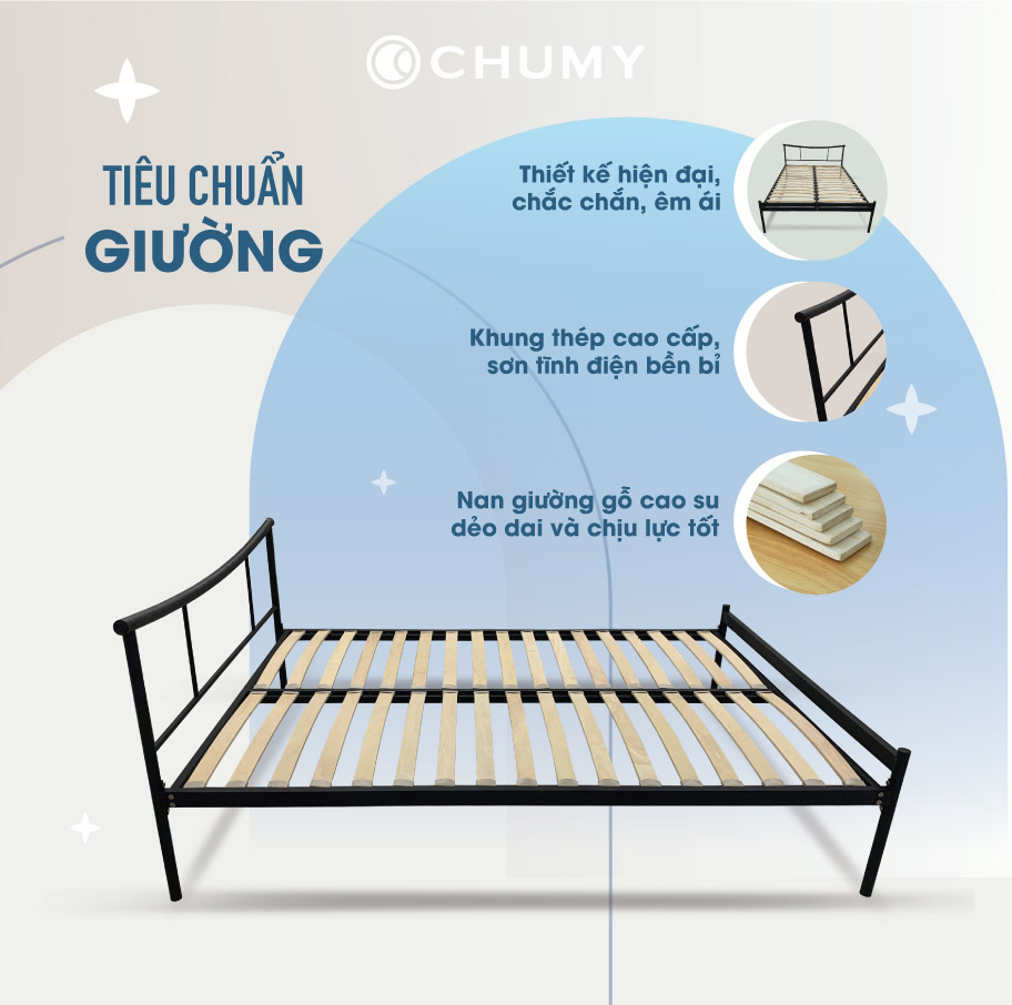 Giường Sắt Hiện Đại - Tokyo Bed - Giường Sắt Lắp Ráp Tiện Lợi - Giường decor đẹp - Đóng hộp gọn gàng