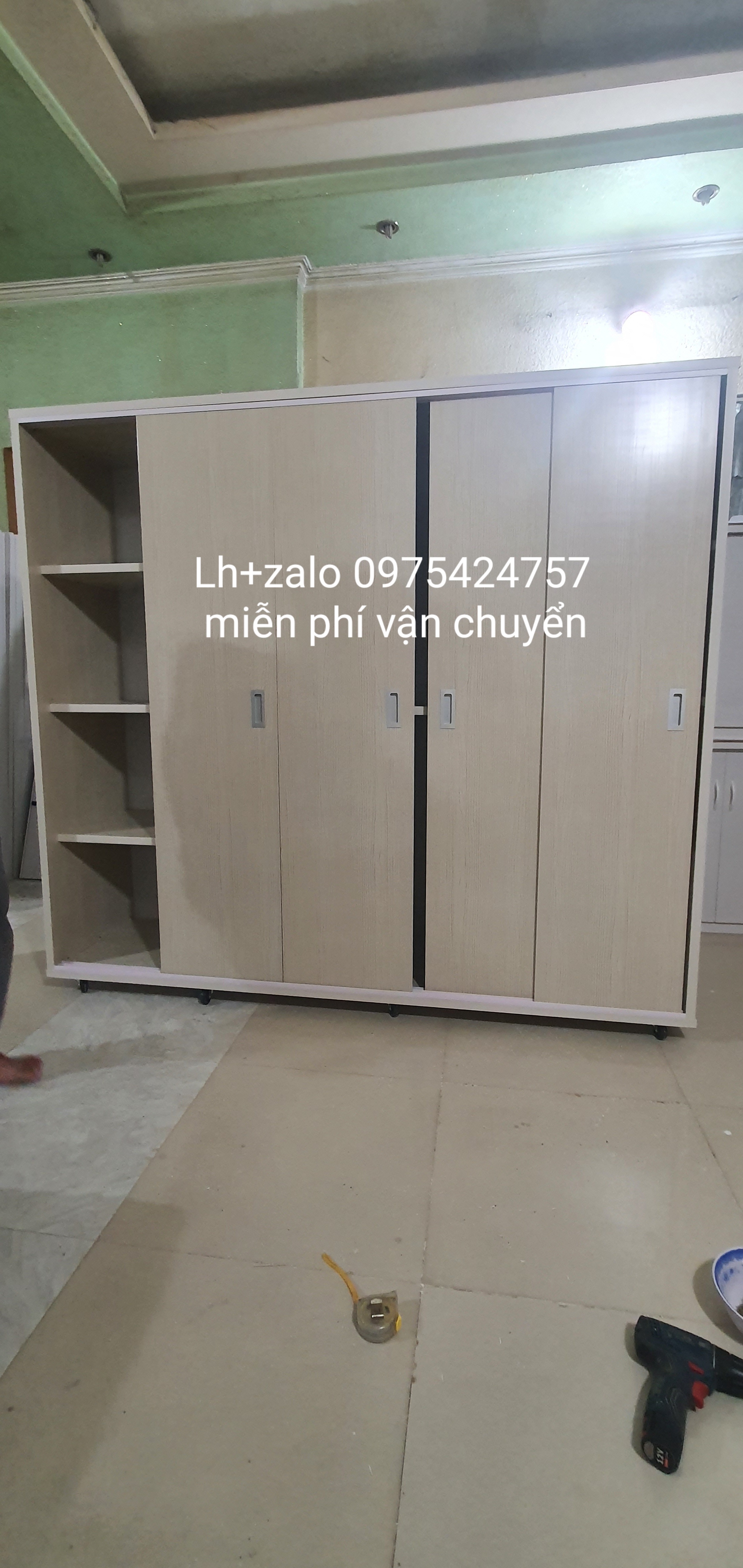 Tủ nhựa đài loan 5 cánh cửa lùa