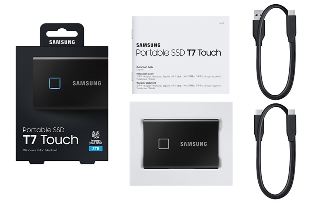 Ổ Cứng Di Động Samsung Portable SSD T7 Touch 2TB MU-PC2T0 - Hàng Chính Hãng