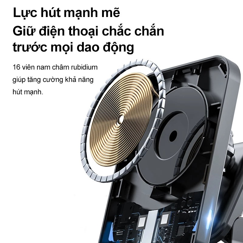 Sạc Nhanh Không Dây 30W Cho Ô Tô Kiêm Giá Đỡ Điện Thoại