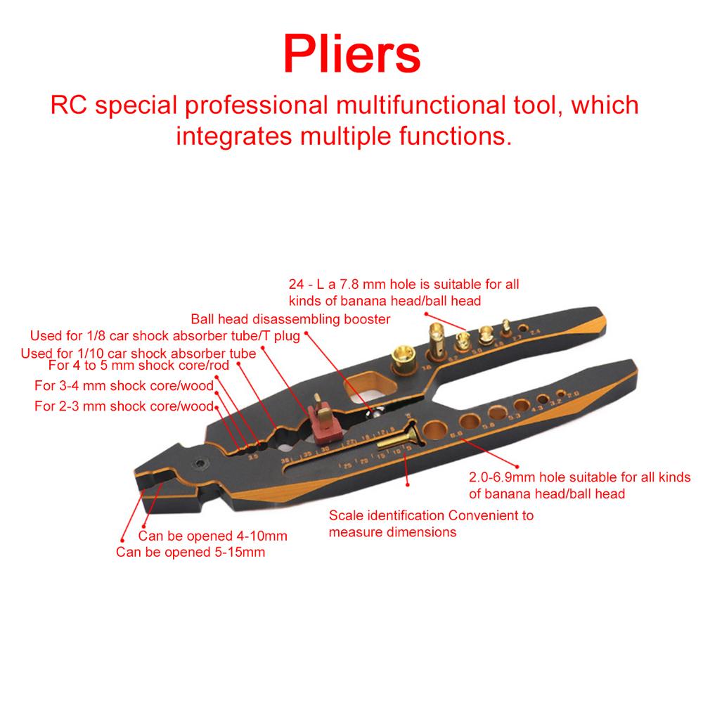 Multi-function Shock-absorbing Car Model Pliers Multipurpose Remotely Control Car Assembly Maintenance Tool Ball End Screw Clamp Pliers