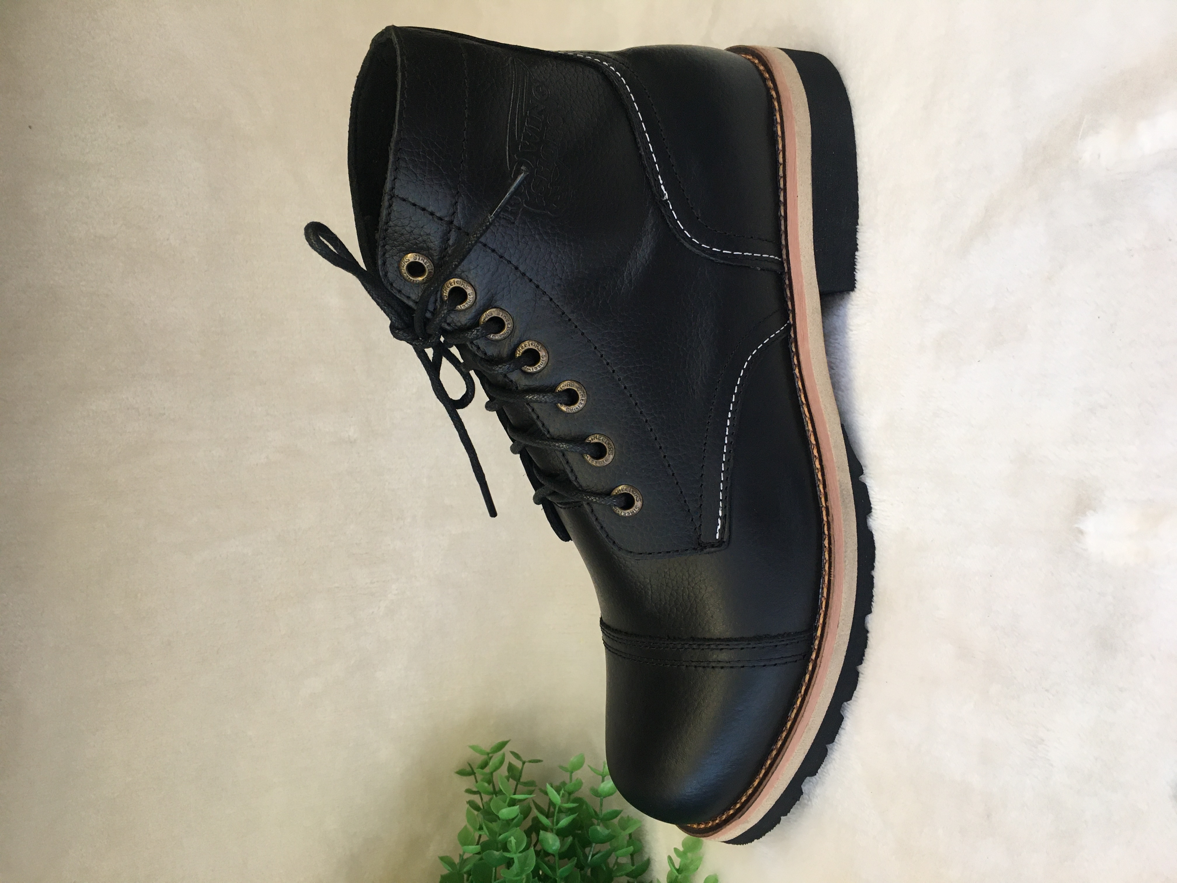 Giày boot nam cổ lửng  giày chelsea boot da bò màu đen-BT06 (tặng 1 lót giày tăng cao 3.5cm)