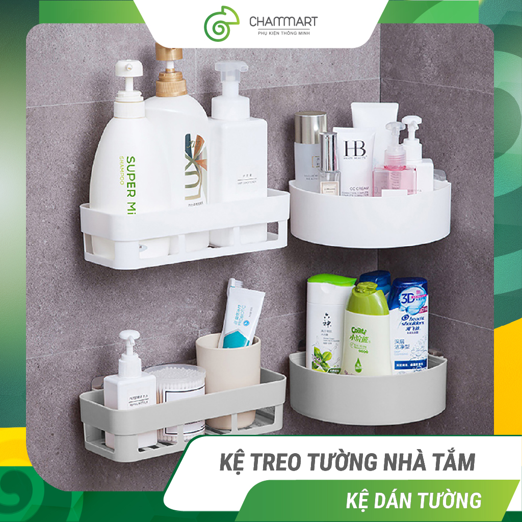 Kệ treo tường nhà tắm nhà bếp XIHONG kệ góc đựng đồ đa năng dán tường chịu lực không khoan đục lỗ