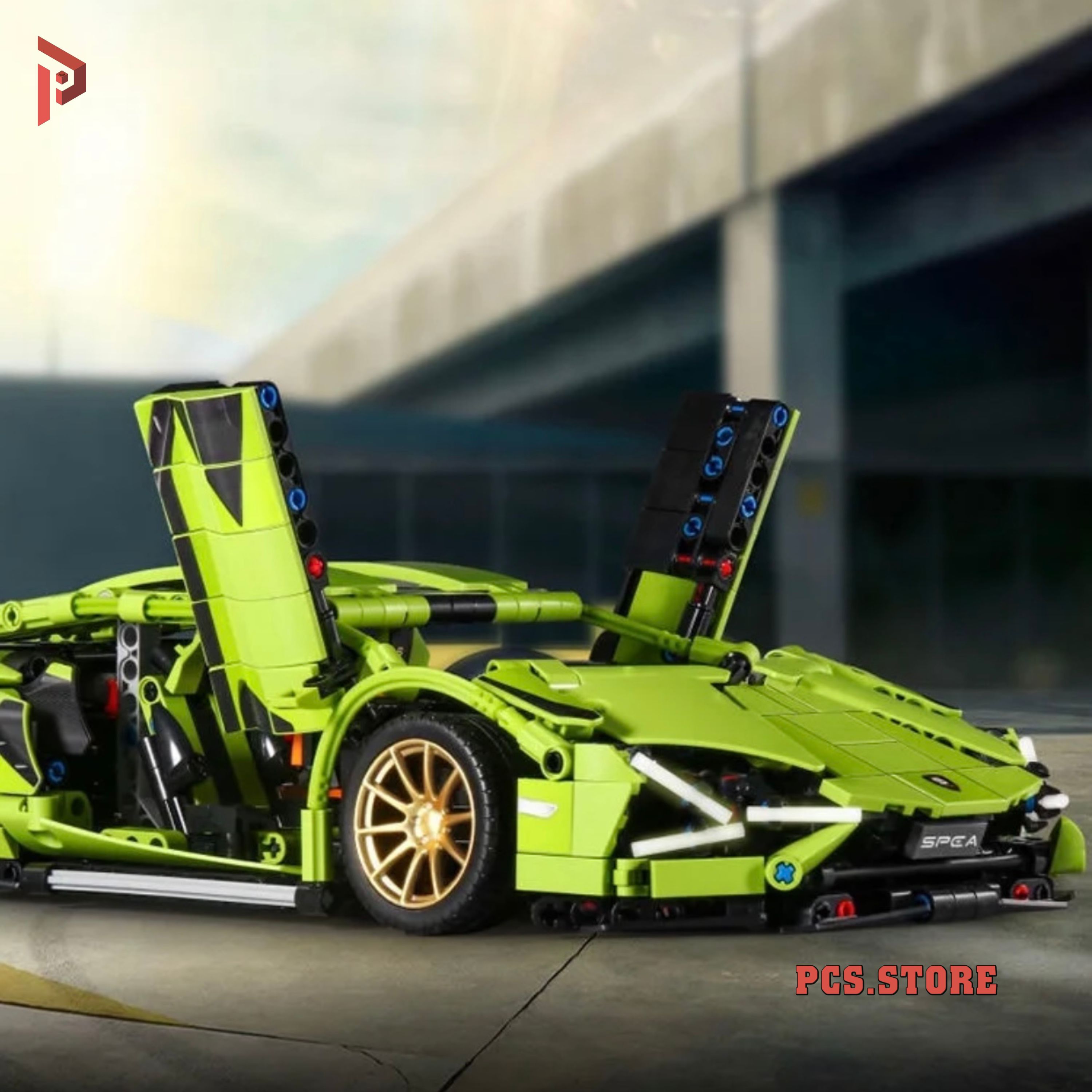 Đồ Chơi Lắp Ráp Mô Hình Siêu Xe Lamborghini SIAN FKP 37 Xanh Lá - PCS STORE