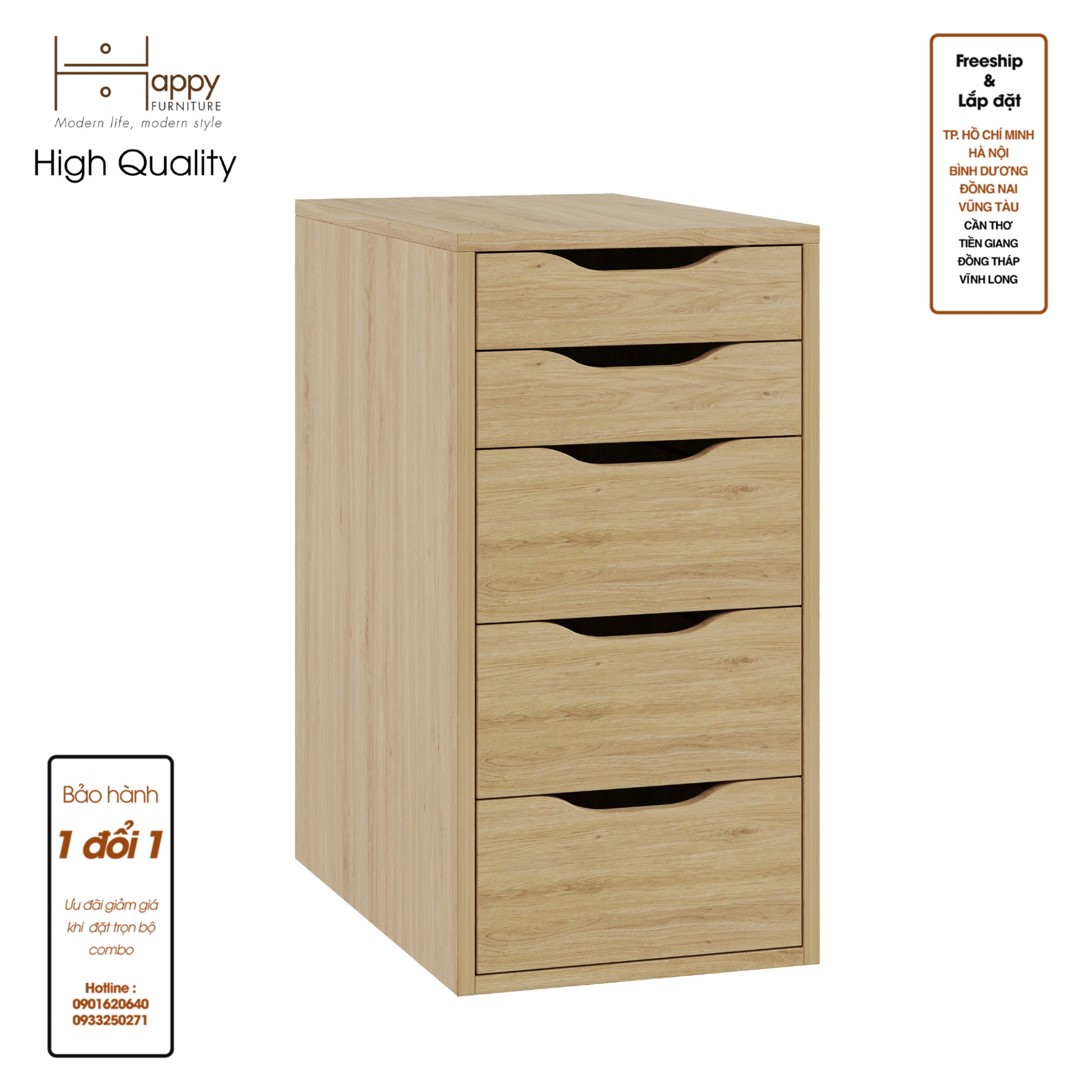 [Happy Home Furniture] LIDA , Tủ hồ sơ - 5 ngăn , 36cm x 58cm x 70cm ( DxRxC), THK_052