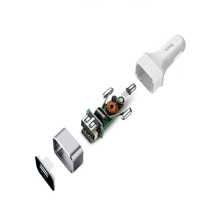 Tẩu sạc ô tô nhãn hiệu Hoco Z3 2 cổng USB DC 5V-3.1A