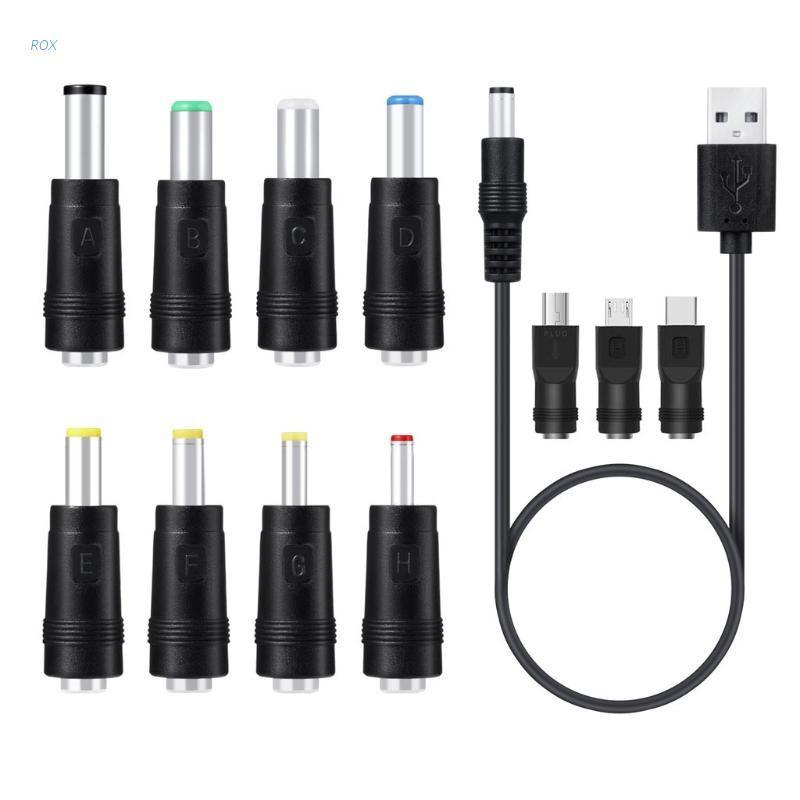 Dây cáp sạc ROX 11 trong 1 5V USB sang DC 5.5x2.1mm cho bộ định tuyến loa điện thoại