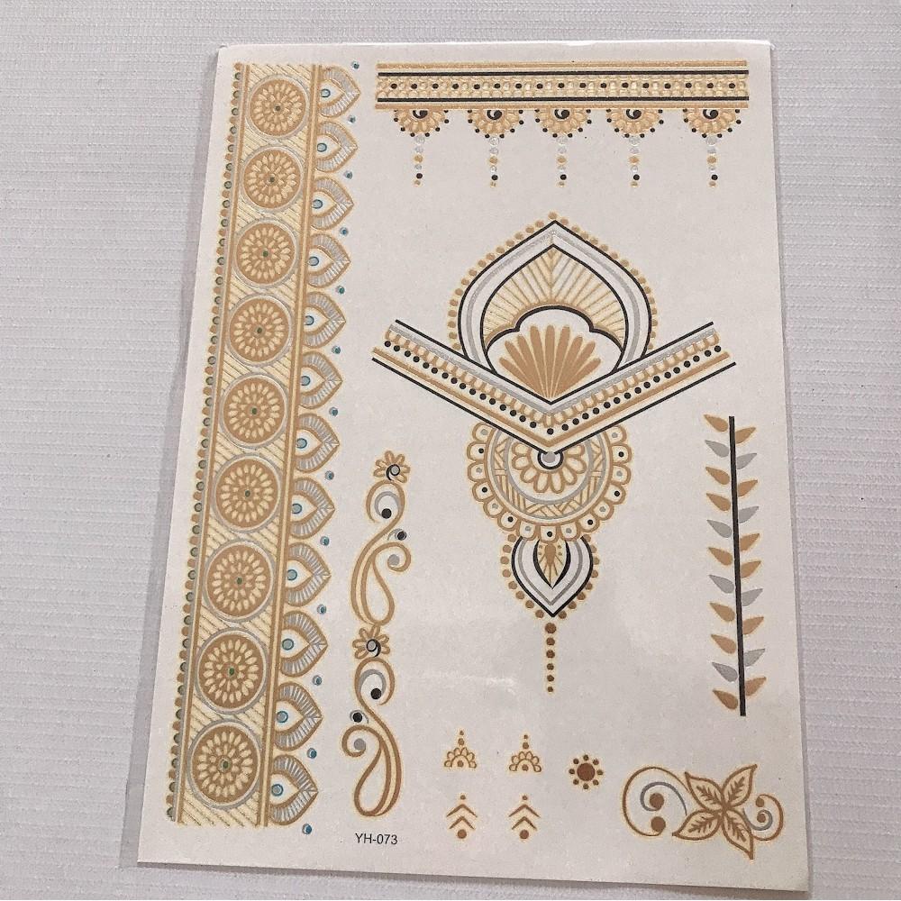 Combo 3 tấm hình xăm dán ánh kim chocker 15x22cm- mua 2 combo=
