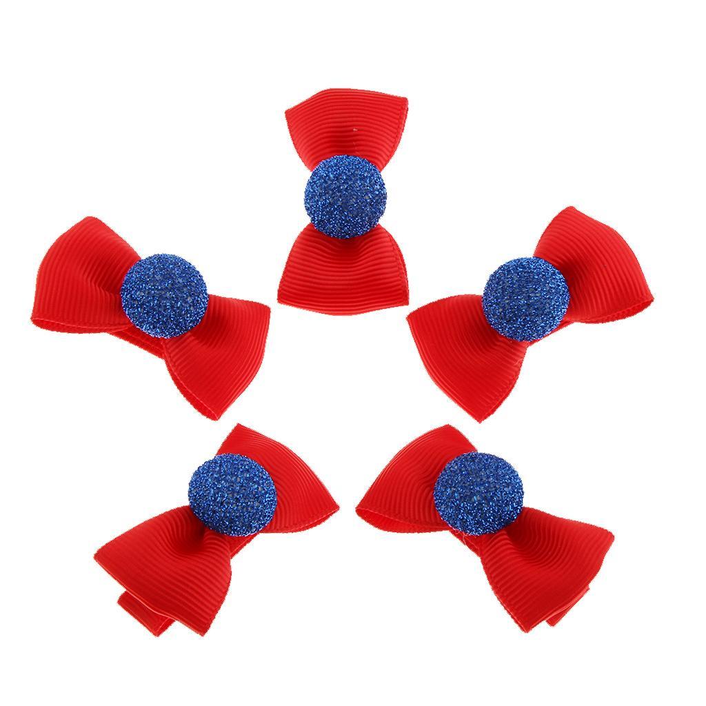 5Pcs Colorful Baby Girl Hair Clip Bows Small Cap Design Alligator Clips Infant Toddler Barrettes Khaki/Red/Pink/Green/Purple/Blue