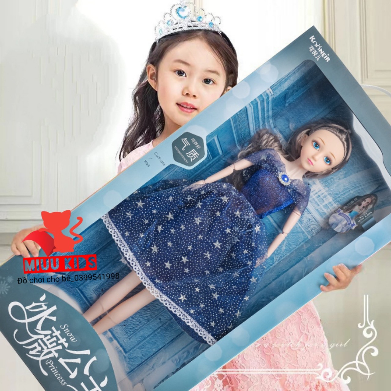 Đồ Chơi Búp Bê Cho Bé Gái Có Khớp Loại To 60cm Barbie Váy Công Chúa Elsa