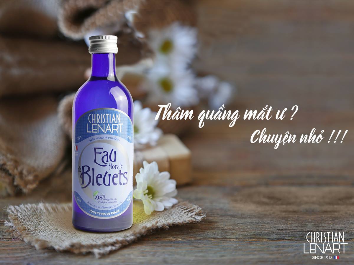 Nước Hoa Hồng Chiết Xuất Từ Hoa Cúc Lam Bleuets Christian Lenart 200ml + Tặng Kèm 1 Móc Khóa Hình Tour Eiffel Viền Đỏ