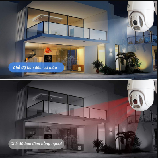 Camera IP Wifi Ngoài Trời EGE N302 FullHD+ 1296P 3MP 12 LED Trợ Sáng Đàm Thoại 2 Chiều - Hỗ Trợ Xoay 360 Độ - Hàng Chính Hãng