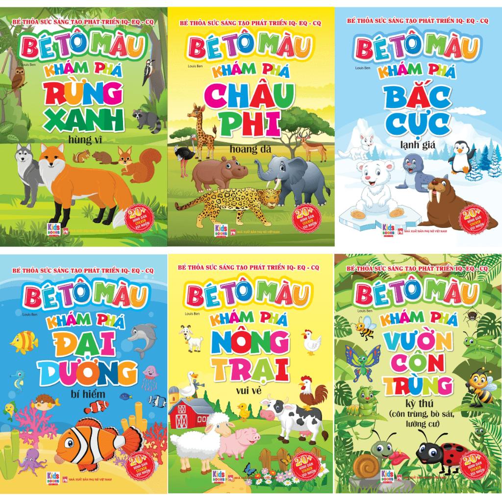 Sách - Combo 6 Cuốn Bé Tô Màu Khám Phá (Kèm 20+ hình dán Sticker vui nhộn (VT -MK)