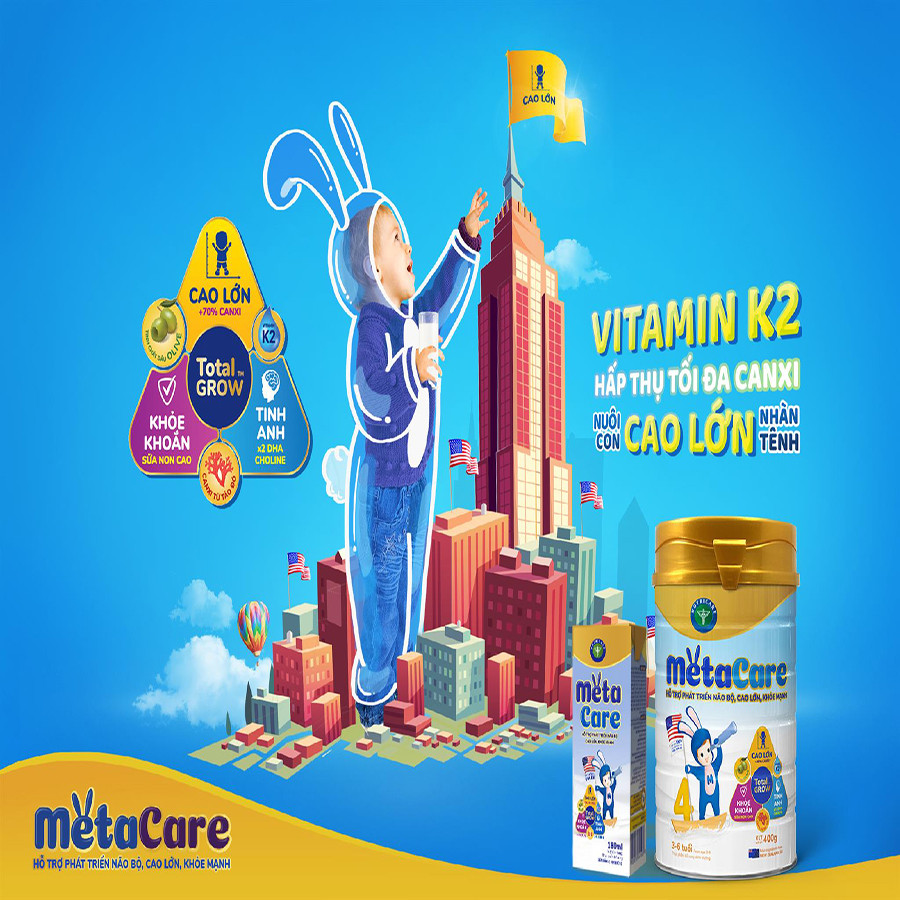 Sữa bột Nutricare Metacare 5 Mới - phát triển toàn diện cho trẻ trên 6 tuổi