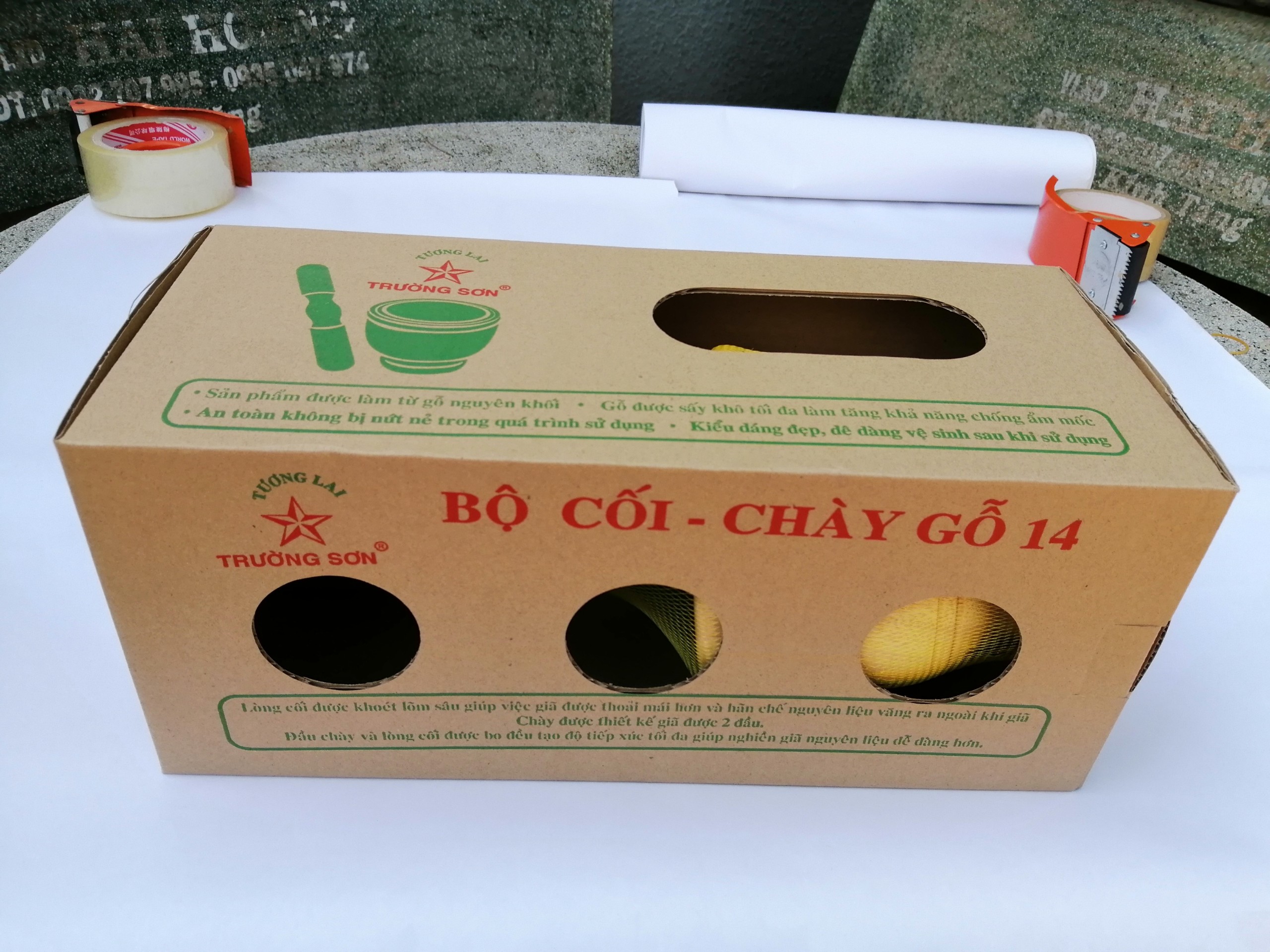 Cối Gỗ Cao Cấp - Bộ Cối & Chày Gỗ 14 - Đồ Gỗ Nhà Bếp Chất Lượng Cao