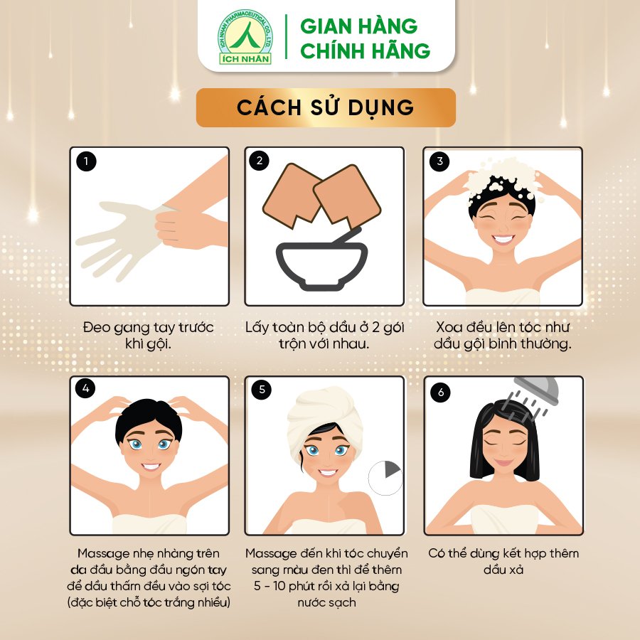 Dầu Gội Đen Tóc Thảo Dược InoHAIR Giúp Mái Tóc Đen Tự Nhiên, Bóng Mượt, An Toàn Từ Thiên Nhiên