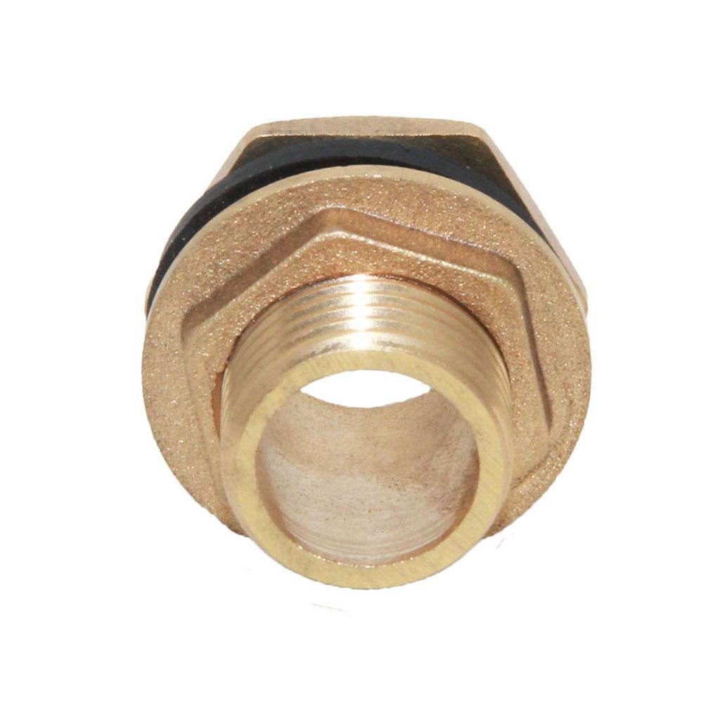 4 1/2" Brass Water Tank Hose Tube Pipe Connector Adapter Fittings w Gasket