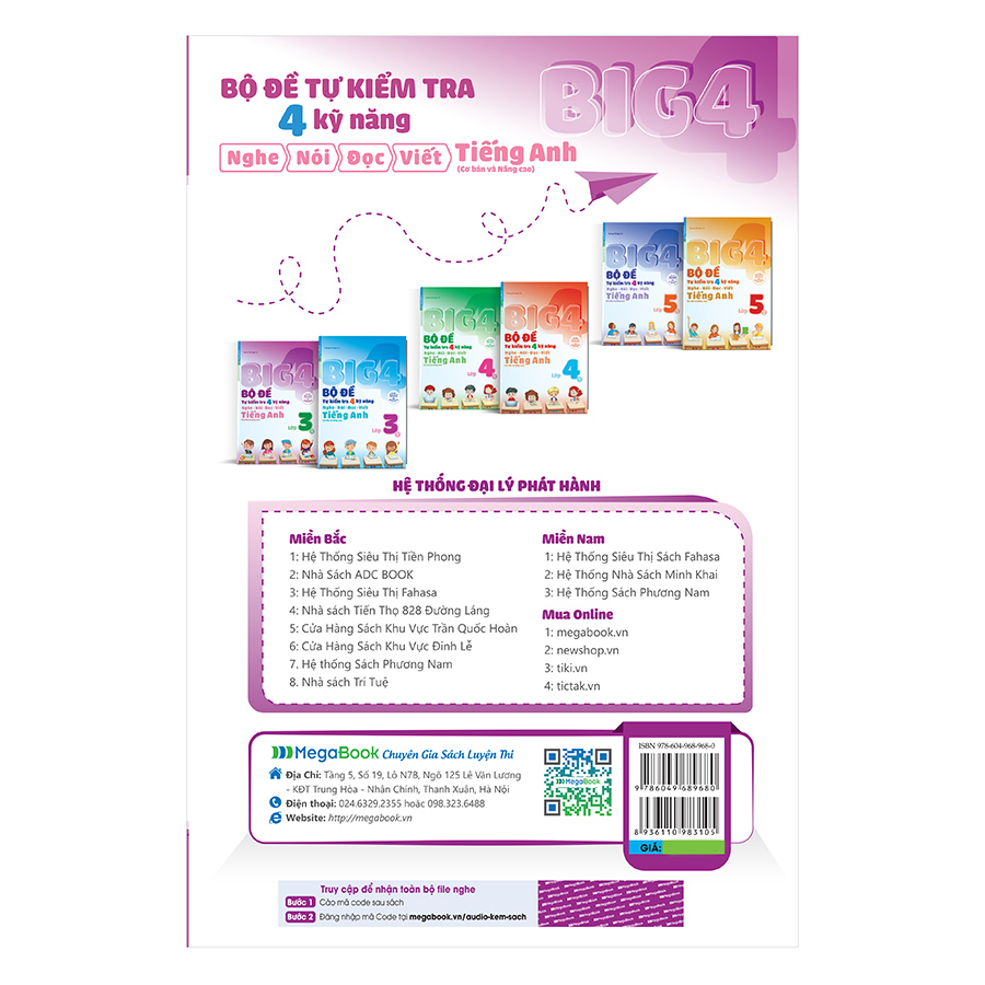 Big 4 Bộ Đề Tự Kiểm Tra 4 Kỹ Năng Nghe - Nói - Đọc - Viết Tiếng Anh Lớp 3 Tập 2