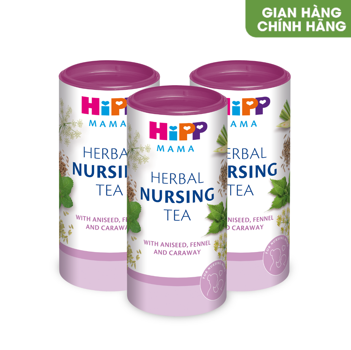 Combo 3 Trà Cốm Lợi Sữa Hoà Tan Hipp Mama Herbal Nursing Tea 100 Thảo Mộc, Dành Cho Mẹ Sau Sinh Và Đang Cho Con Bú Giúp Bồi Bổ Cơ Thể, Hỗ Trợ Và Tăng Cường Lượng Sữa 3 Hộp X 200G