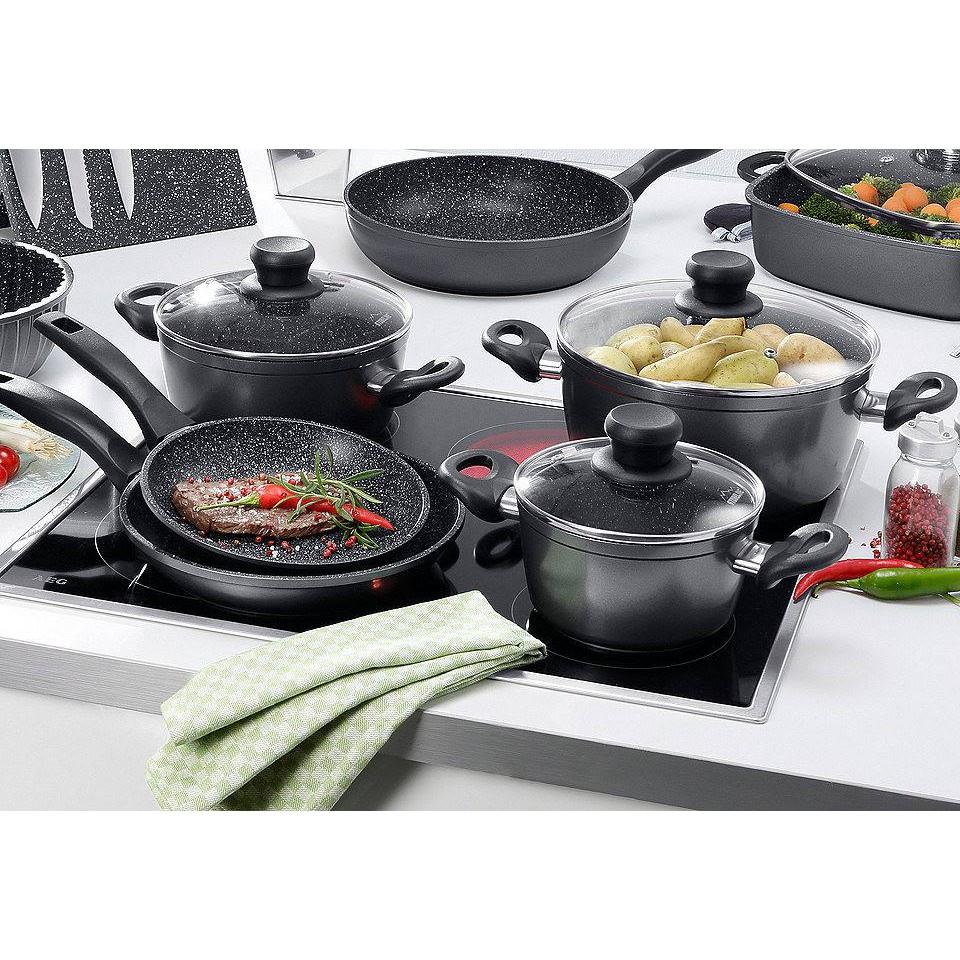 Chảo chống dính có nắp phủ đá thiên nhiên Stoneline 28 cm