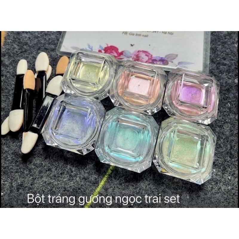 Tráng gương bột trai, set tráng gương ánh trai cầu vồng