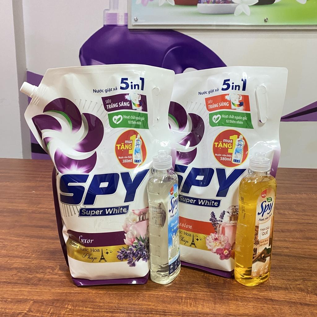 (New) Nước giặt xả SPY Super White túi 3,6kg siêu trắng sáng hương thơm mát lưu hương dài lâu