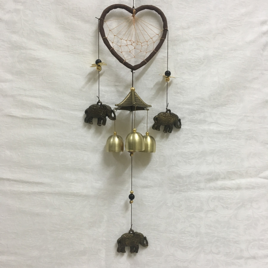 Chuông gió phong thủy và trang trí  Dream catcher hình voi VG39