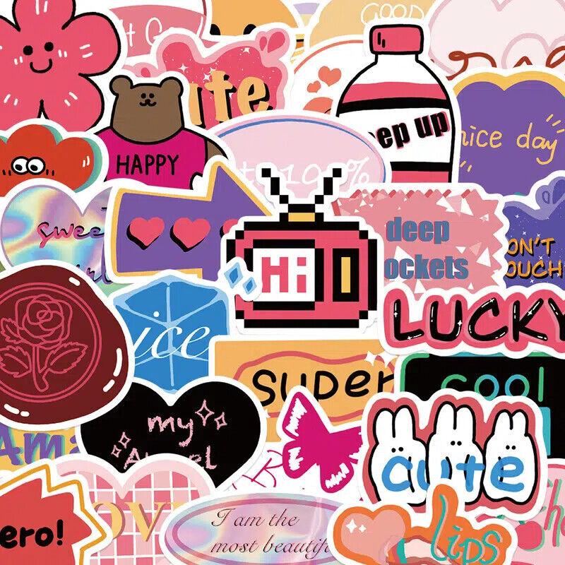 Sticker pop art dễ thương trang trí mũ bảo hiểm, đàn, guitar, ukulele, điện thoại, sổ tay, notebook, laptop - MẪU S2