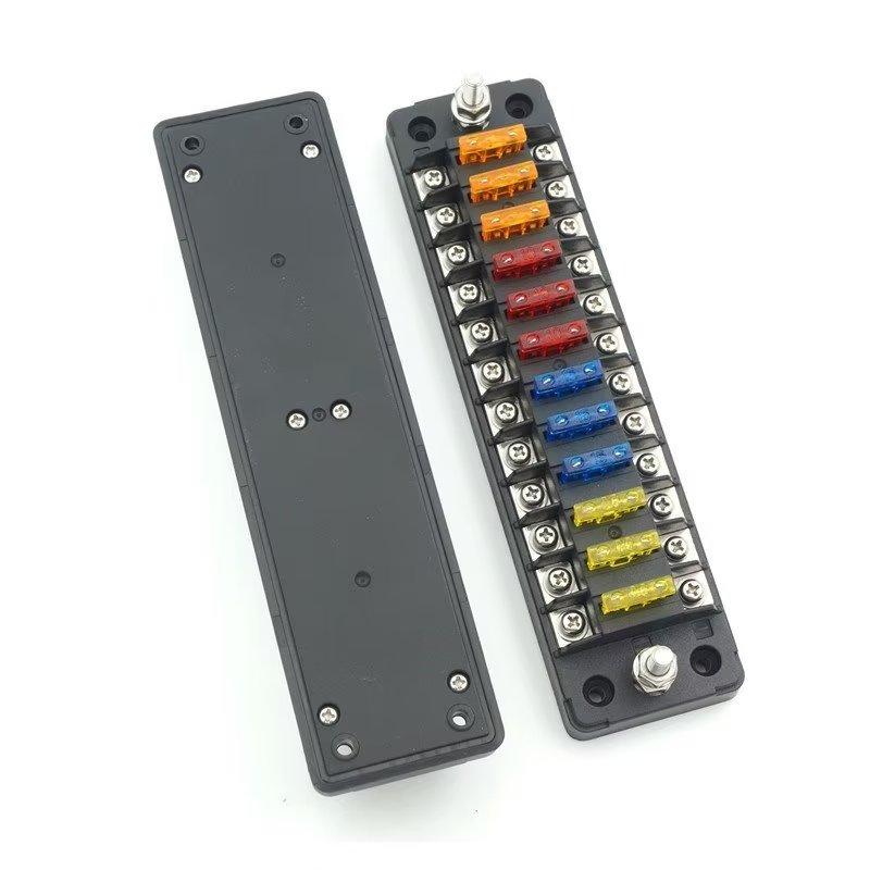 Hộp cầu chì xe hơi 12 làn, cầu chì lưỡi tiêu chuẩn phổ quát, với chăn không thấm nước, cho xe tải xe tải xe tải hải quân