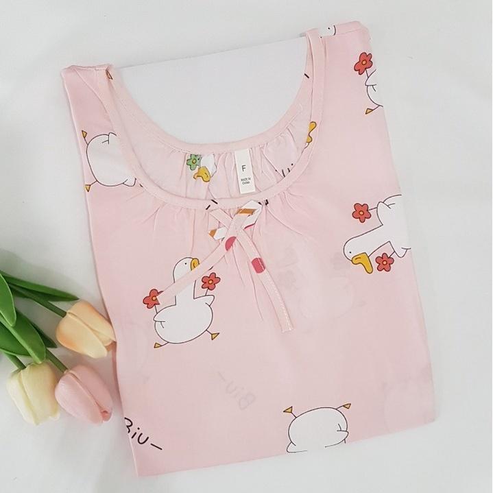 Váy ngủ nữ vải Cotton lanh lụa tự nhiên mềm mịn mát lạnh, đầm mặc nhà nữ tính mã VAV0279